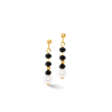 Load image into Gallery viewer, Mystic Pearl earrings Gold-Black
