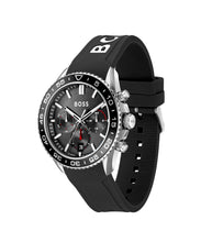 Load image into Gallery viewer, Gents BOSS Runner Chronograph Black Silicone Strap Watch
