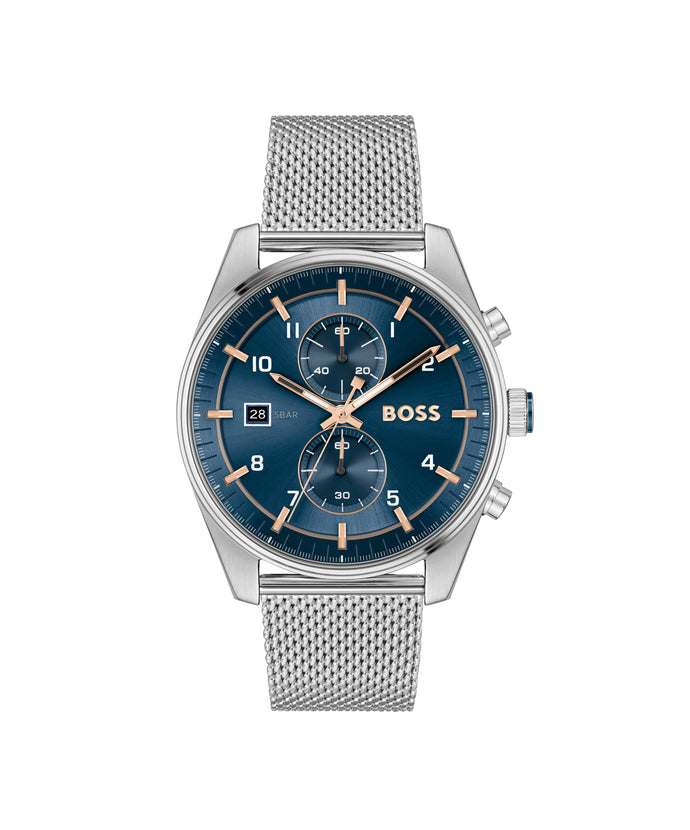 Gents BOSS Skytraveller Chronograph Mesh Bracelet Watch