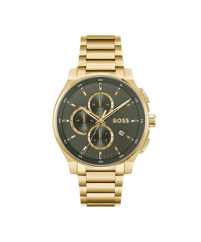 Gents BOSS Peak Chronograph Yellow Beige IP Watch