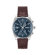 Load image into Gallery viewer, Gents BOSS Skytraveller Chronograph Watch with Brown Leather Strap
