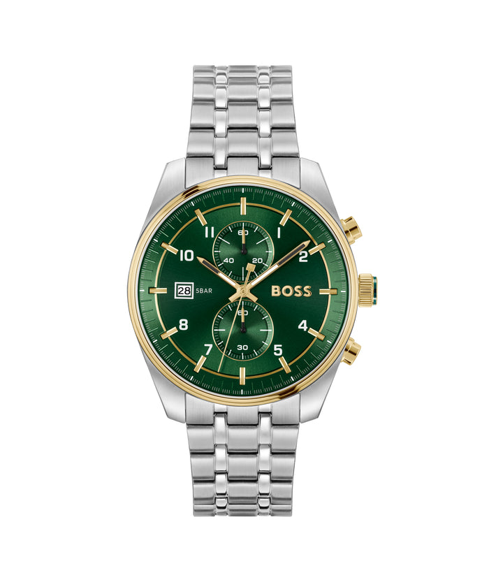 Gents BOSS Skytraveller Chronograph Watch with Dark Green Dial