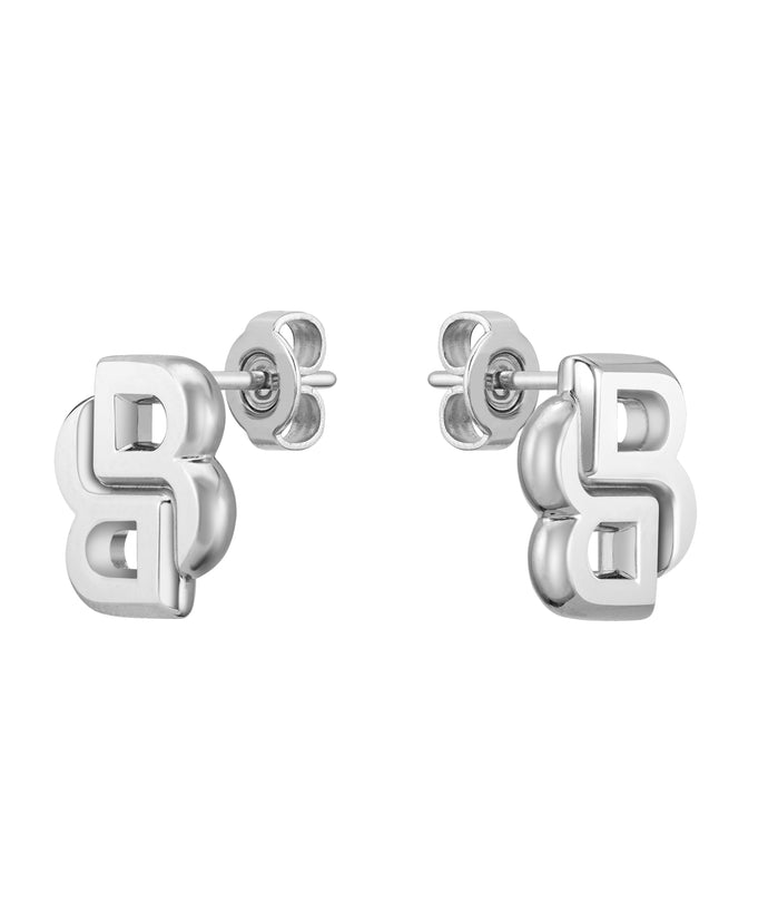 Ladies BOSS Double B Stainless Steel Stud Earrings