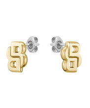 Load image into Gallery viewer, Ladies BOSS Double B Light Yellow Gold Stud Earrings
