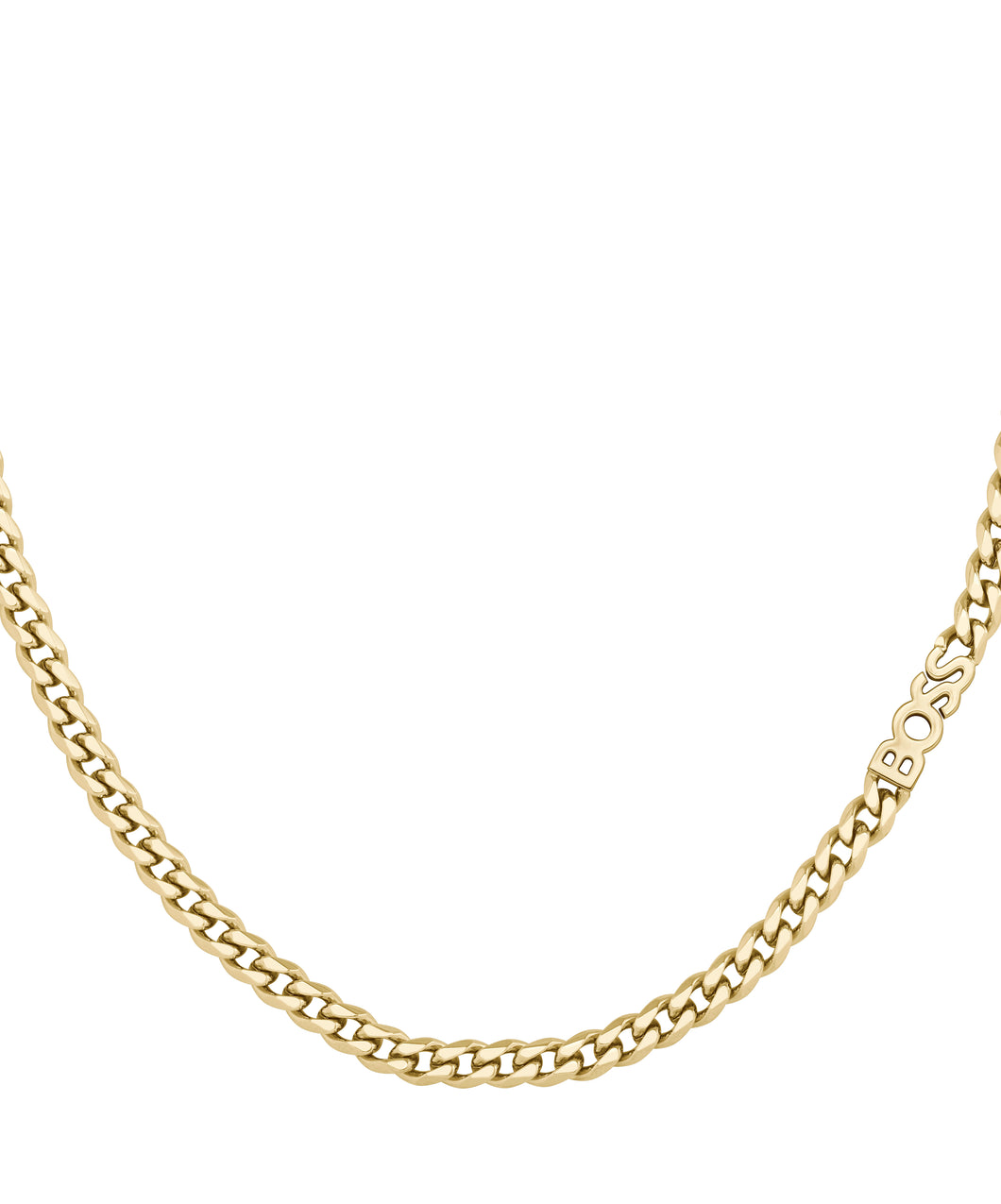 Ladies BOSS Kassy Light Gold IP Curb Necklace