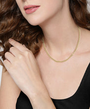 Load image into Gallery viewer, Ladies BOSS Kassy Light Gold IP Curb Necklace
