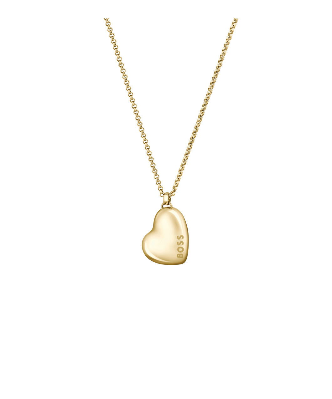 Ladies BOSS Honey Light Yellow Gold Heart Necklace