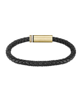 Load image into Gallery viewer, Gents BOSS Ares Single Braided Black Leather Bracelet
