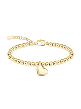 Load image into Gallery viewer, Ladies BOSS Honey Heart Yellow Gold IP Beaded Bracelet
