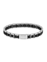 Load image into Gallery viewer, Gents BOSS Black Metal Link Essentials Stainless Steel Bracelet
