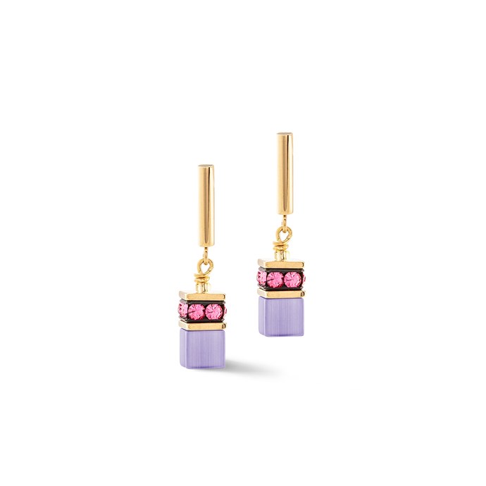 GeoCUBE® Iconic Layer Earrings Gold-Rainbow