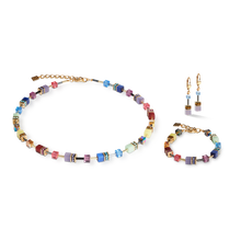 Load image into Gallery viewer, GeoCUBE® Necklace Multi-colour/ Gold
