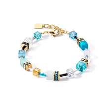 Load image into Gallery viewer, GeoCUBE® Iconic bracelet Gold-Turquoise
