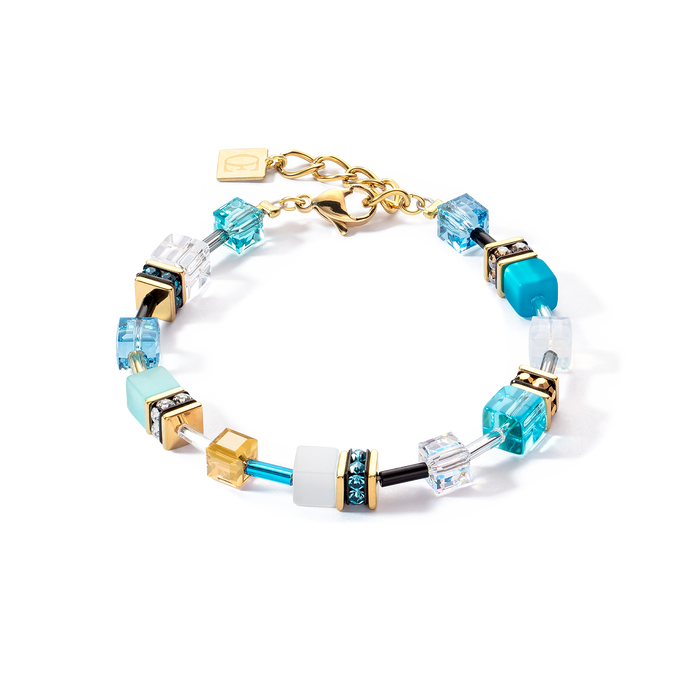 GeoCUBE® Iconic bracelet Gold-Turquoise