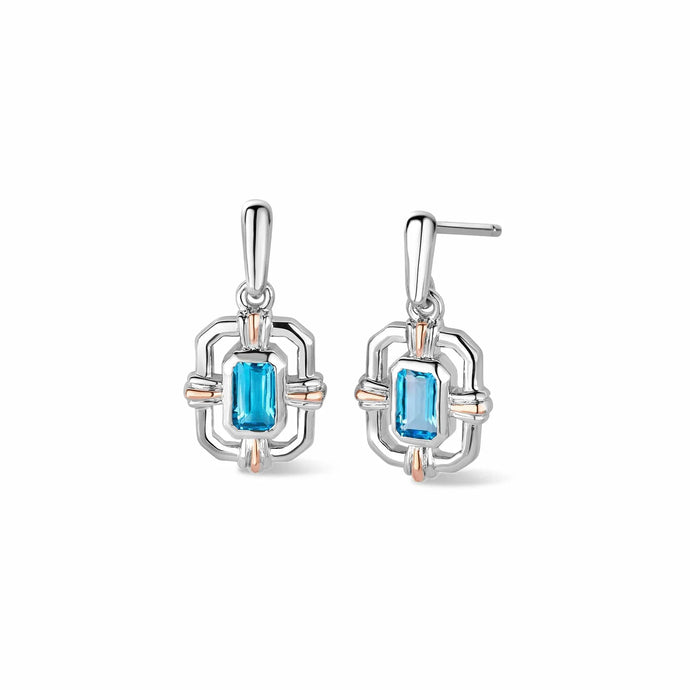 Clogau® Enchanted Gateways Silver and Swiss Blue Topaz Stud Earrings