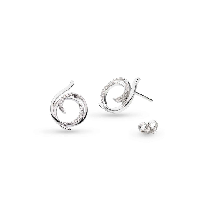 Entwine Helix Wrap Pave CZ Stud Earrings