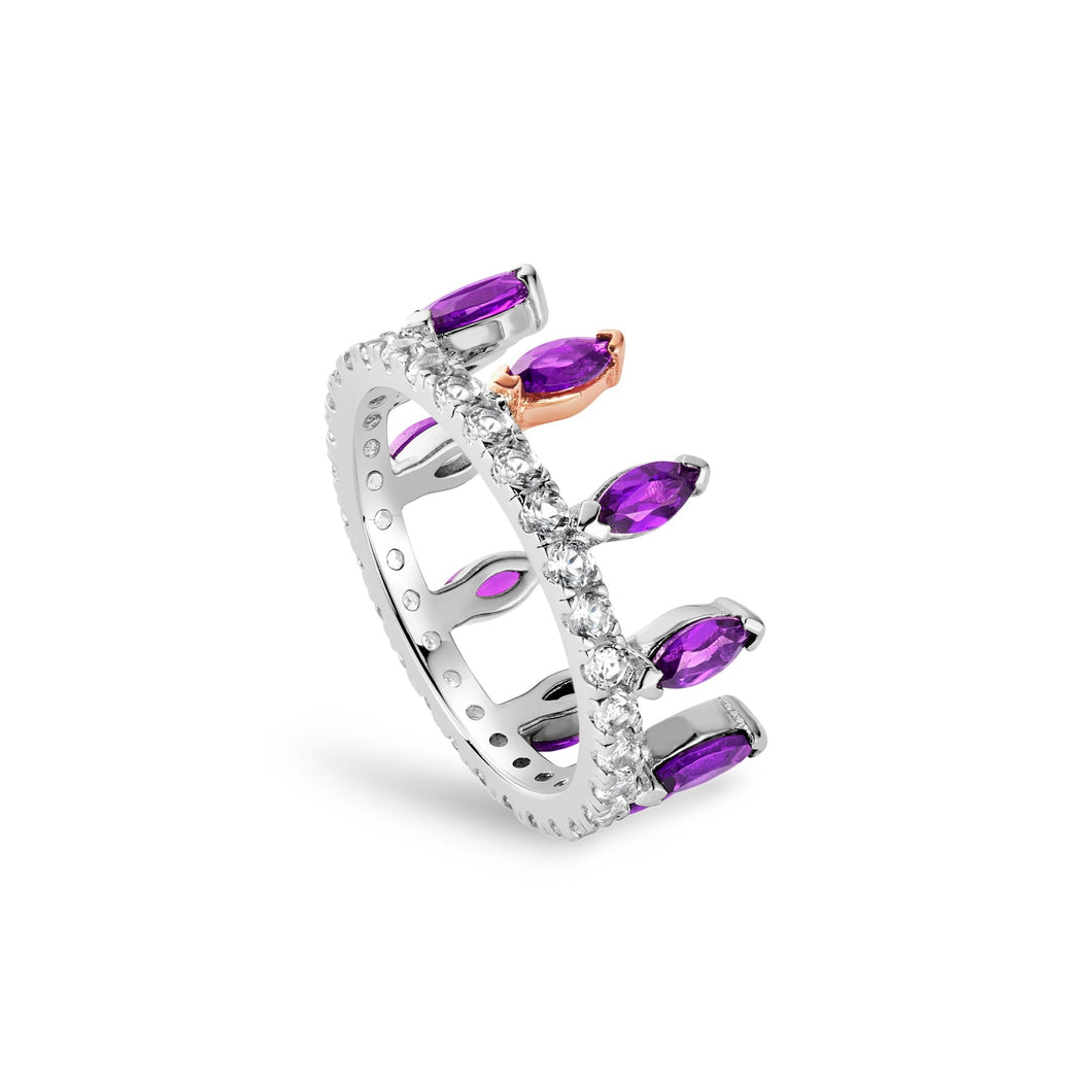 Clogau® Celebration Crown Silver and Amethyst Ring