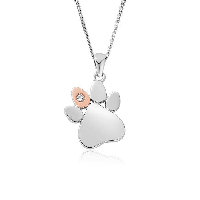 Clogau® Paw Prints on My Heart Silver Pendant