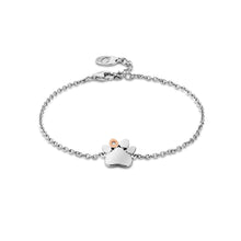 Load image into Gallery viewer, Clogau® Paw Prints on My Heart Silver Single Paw Bracelet
