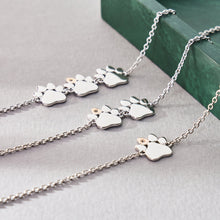 Load image into Gallery viewer, Clogau® Paw Prints on My Heart Silver Single Paw Bracelet
