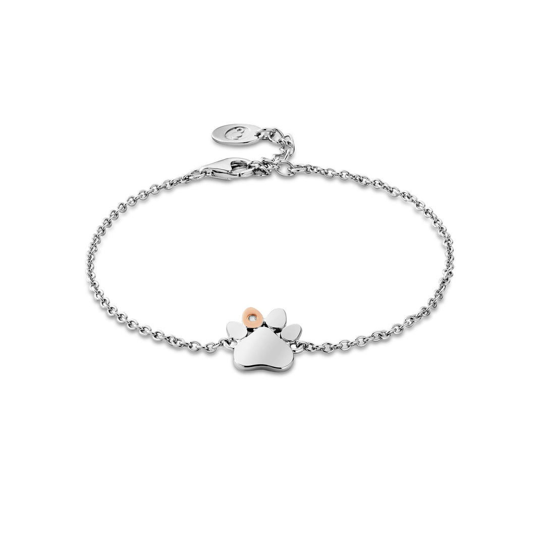 Clogau® Paw Prints on My Heart Silver Single Paw Bracelet