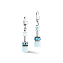 Load image into Gallery viewer, GeoCUBE® Iconic Mono Gold Earrings Light Aqua
