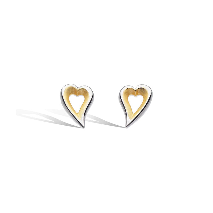 Desire Love Story Silver Small Heart Stud Earrings