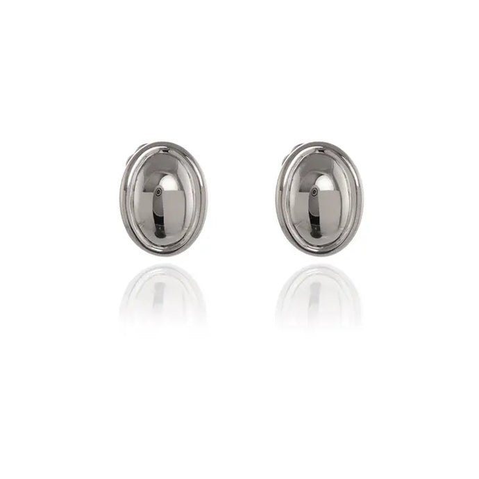 Vega Polished Clip On Earrings Platinum Plated