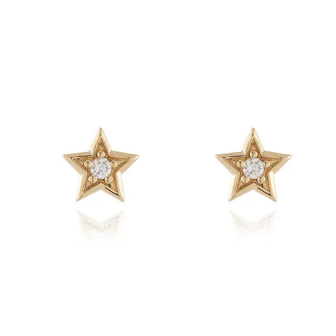 Luna Star Stud Earrings Plated in Gold