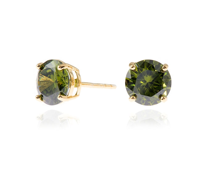 Lana with Olivine 8mm Swarovski Crystal Earrings