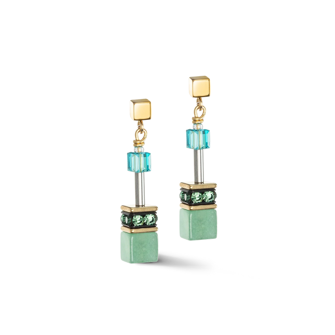 GeoCUBE¨ Green-Turquoise Earrings