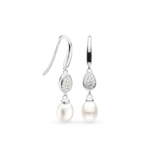 Load image into Gallery viewer, Coast Pebble Glisten Pavé Pearl Drop Earrings
