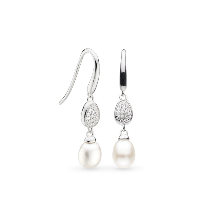 Coast Pebble Glisten Pavé Pearl Drop Earrings