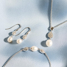 Load image into Gallery viewer, Coast Pebble Glisten Pavé Pearl Drop Earrings
