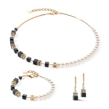 Load image into Gallery viewer, GeoCUBE® Precious Fusion Pearls Necklace Black-gold
