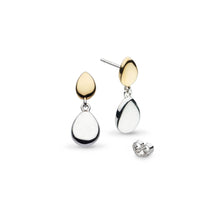 Load image into Gallery viewer, Coast Pebble Golden Double Droplet Stud Drop Earrings
