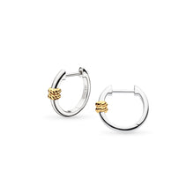 Load image into Gallery viewer, Marina Rope Bar Golden Hinged Hoop Earrings
