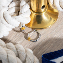 Load image into Gallery viewer, Marina Rope Bar Golden Hinged Hoop Earrings
