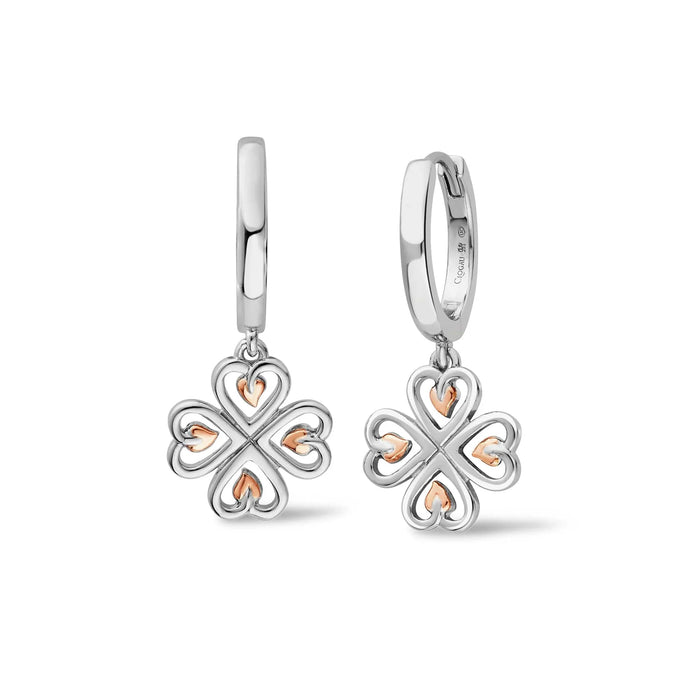 Clogau® Tree of Life® Heart Silver Drop Hoop Earrings