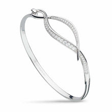 Load image into Gallery viewer, Entwine Twine Twist Pave CZ Hinged Bangle
