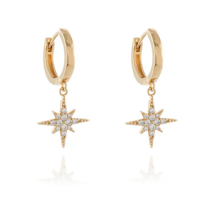 North Star Gold Hoop Earrings