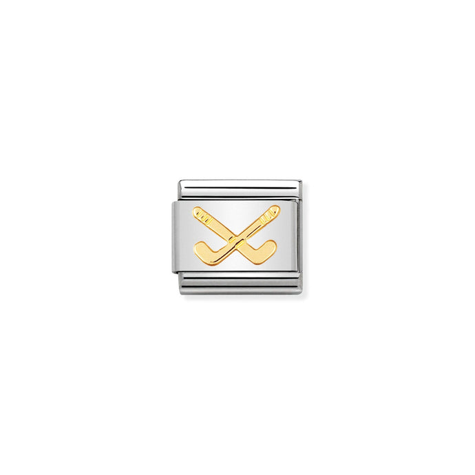 Nomination Classic Gold Hockey clubs Charm