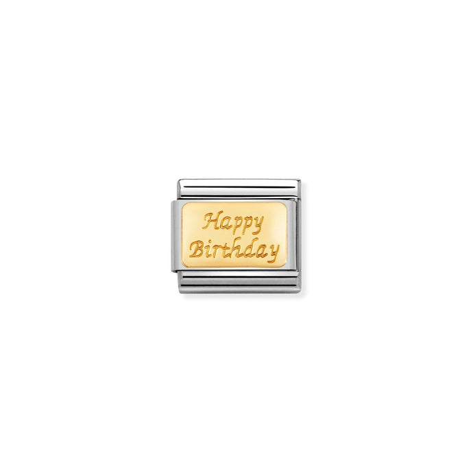 Nomination Gold Happy Birthday Charm