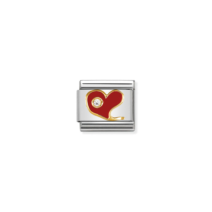 Nomination Red heart with Cubic Zirconia Charm