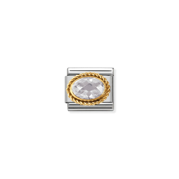 Nomination CLASSIC FACETED Gold White Charm