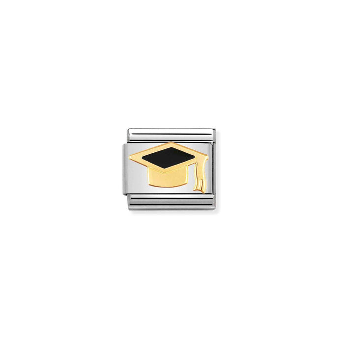 Nomination Classic Gold Black graduate hat Charm