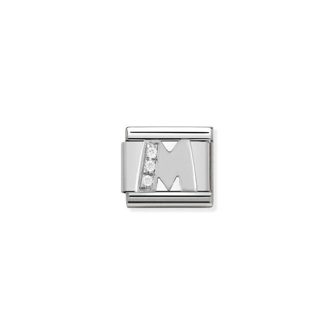 Nomination Classic Alphabet Silver and Cubic Zirconia M Charm