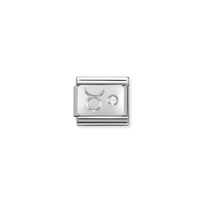 Nomination Classic ZODIAC Silver and Cubic Zirconia Taurus Charm