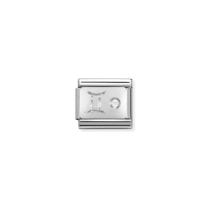 Nomination Classic ZODIAC Silver and Cubic Zirconia Gemini Charm