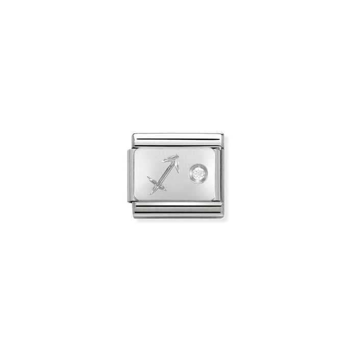 Nomination Classic ZODIAC Silver and Cubic Zirconia Sagittarius Charm